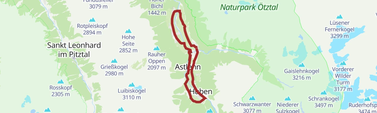 Route map: Rennradtour - Längenfelder Runde